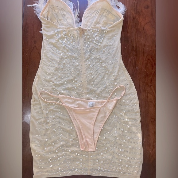 NWOT Rhinestone Mini Dress Mesh See Through Zip Up Sleeveless Backless Dress - Picture 8 of 14